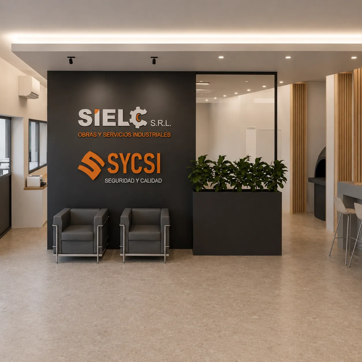 Recepción con los logos de Sielc y Sycsi