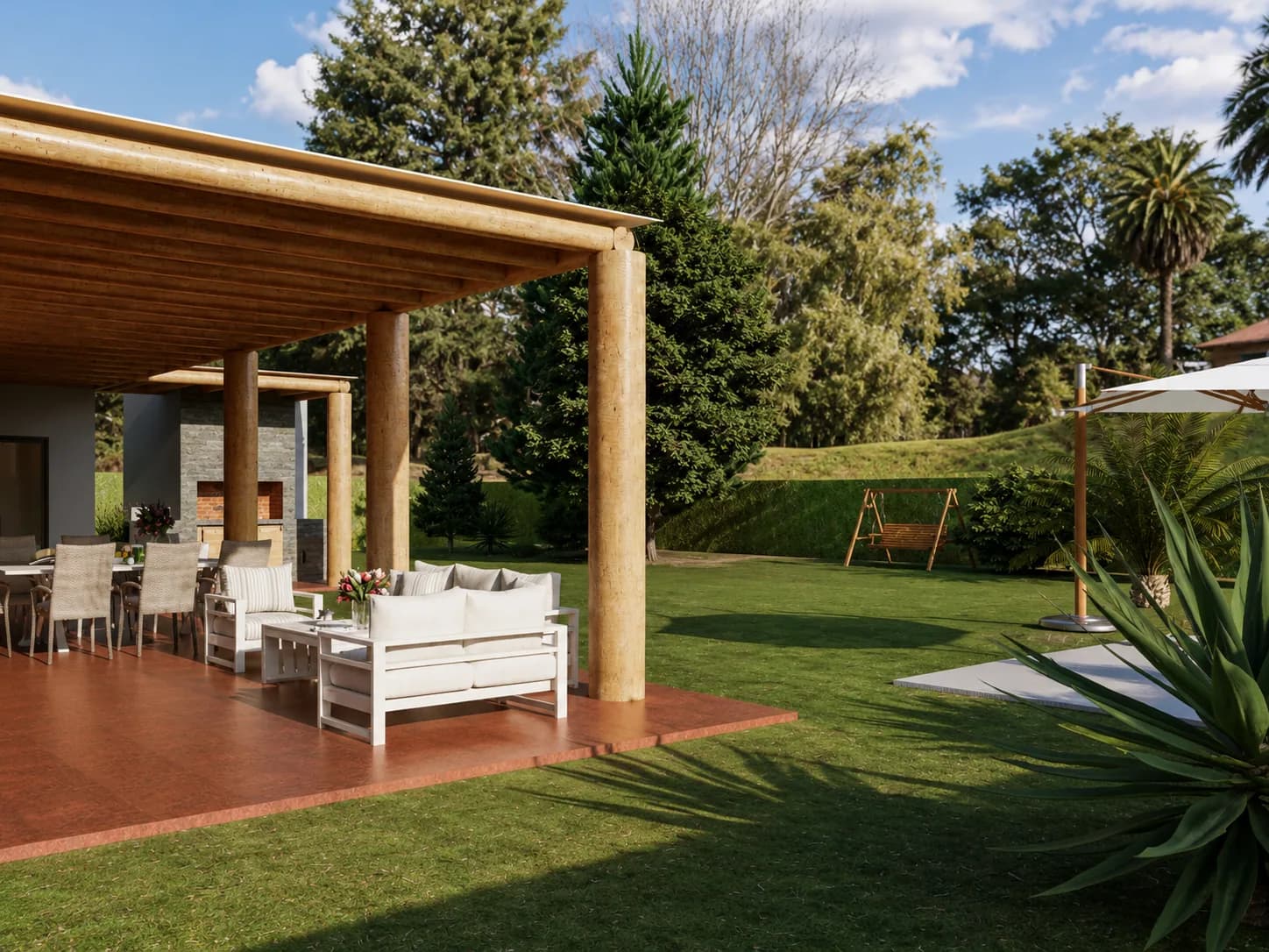 Galería exterior de la vivienda Vistalba